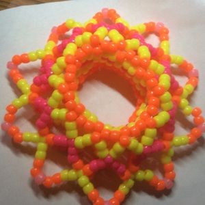3D Orange,Yellow,Pink Kandi Cuff EDC2020 Bracelet